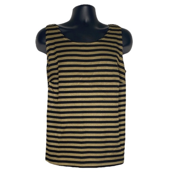 Elisabeth Striped Knit Tank Top (Size:20W, Color:Gold/Black) - Picture 1 of 3